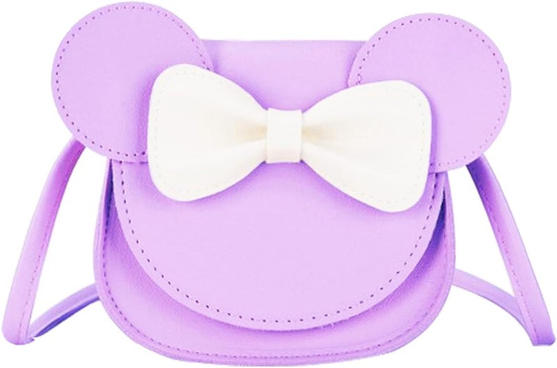 Little Girls Toddlers Mini Crossbody Shoulder Bag Coin Purse with Cute Mouse Ear Bowknot