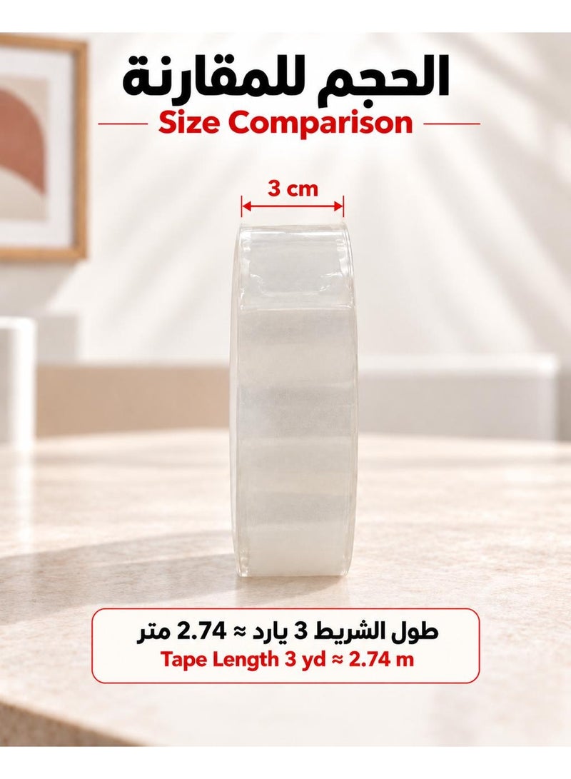 ألتيكو لاصق نانو شفاف مزدوج الوجهين من ألتيكو، 30 مم × 3 يارد، قابل للغسل وإعادة الاستخدام، للزجاج والخشب والرخام وتثبيت الأدوات المنزلية وزينة أعياد الميلاد - Image 5