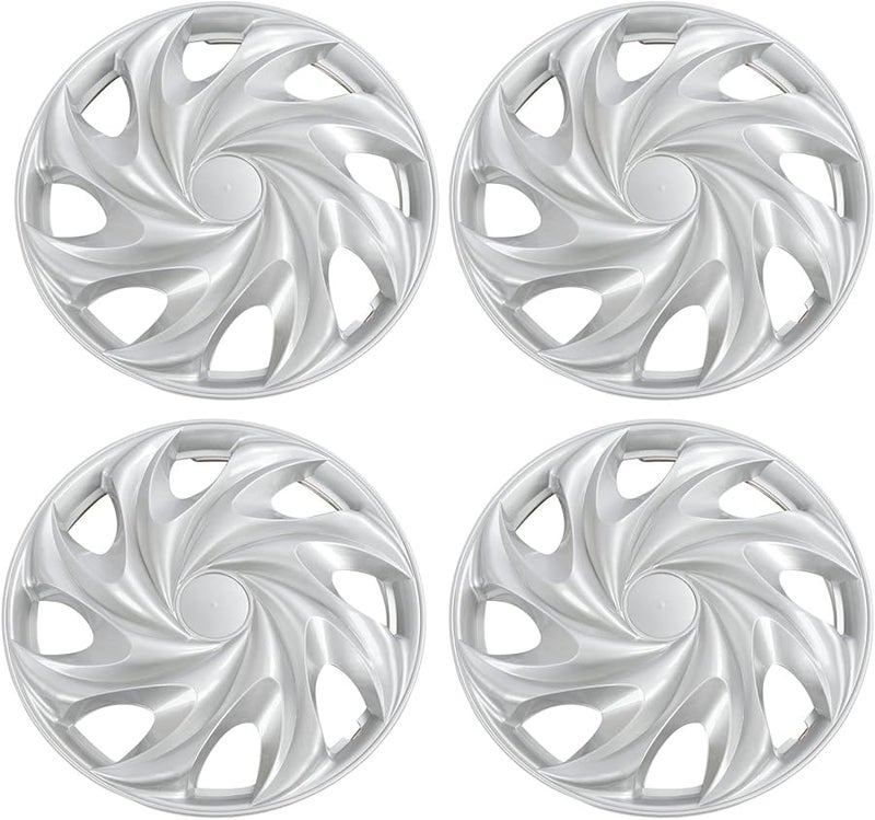 مجموعة أغطية عجلات من مادة ABS باللون الفضي مقاس 13 بوصة تناسب جميع الموديلات، مجموعة من 4 قطع لسيارات C3 وC2 وAX وميجان وكليو - Image 4