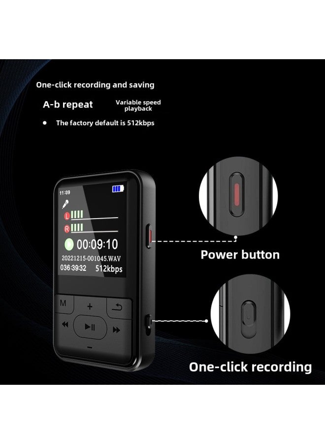 1.5-inch Student Back Clip-on Sports Mp3 Tape Playing Wireless Lossless Bluetooth Music Player-Body Color:Black-Memory Capacity:Built-in 16gb  - Image 5