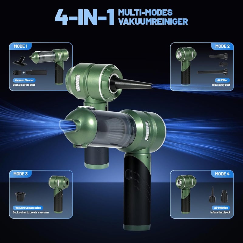 HANSILK Handheld Vacuum Cleaner - Wireless 4 in 1 Mini Vacuum with 25000PA Suction Power - Image 2