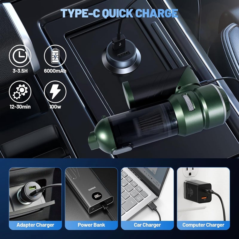 HANSILK Handheld Vacuum Cleaner - Wireless 4 in 1 Mini Vacuum with 25000PA Suction Power - Image 5
