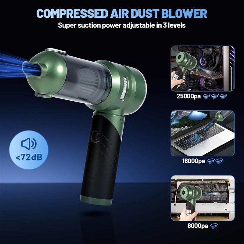 HANSILK Handheld Vacuum Cleaner - Wireless 4 in 1 Mini Vacuum with 25000PA Suction Power - Image 3
