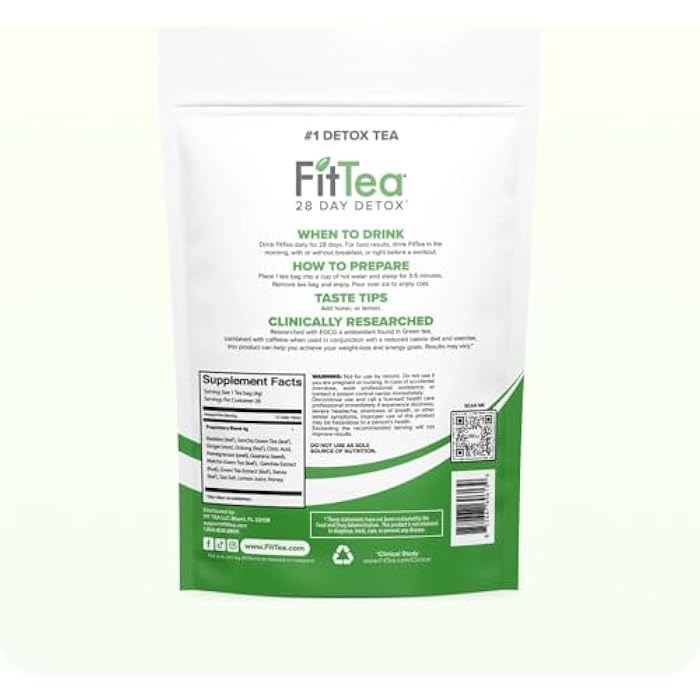 Fittea The ORIGINAL Fit Tea 28 Day Detox Tea - Detox Cleanse Tea for Women and Men - Clinically Tested Slim Tea Detox Drink - Image 5