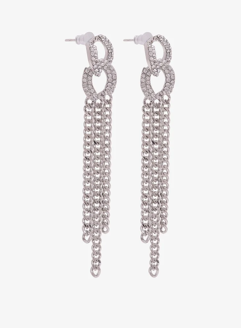 Ella Limited Edition Diamonte Rhinestone Embellished Drop Down Earrings