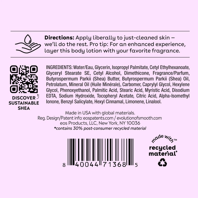 eos Shea Better Body Lotion, Fresh & Cozy, 24-Hour Moisture Skin Care, Lightweight & Non-Greasy, Natural Shea, Vegan, 16 fl oz - Image 5