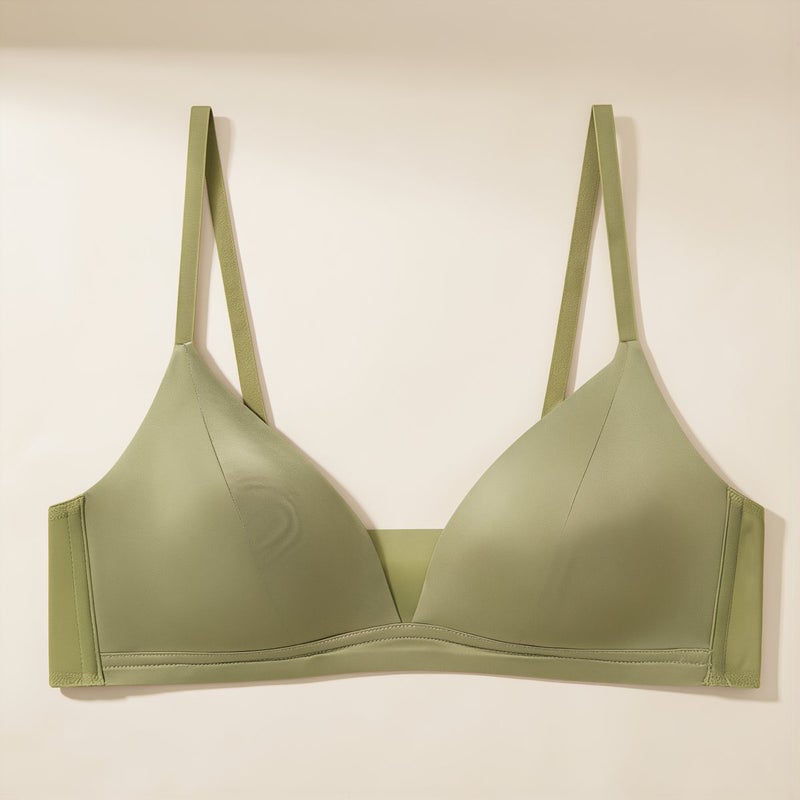 Wireless Silk Bra For Small Medium Bust Soft Fit Comfort Thin Bralette S Gray - Image 4