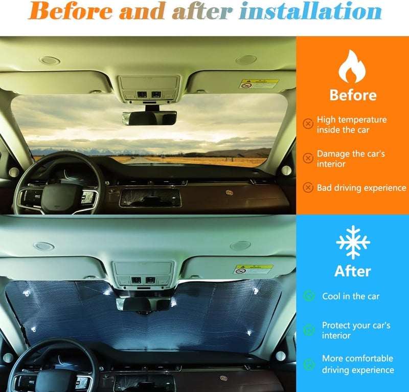 JONKOKO Foldable Car Windshield Sunshade for Land Rover Range Rover Evoque 2019-2024 - Image 2