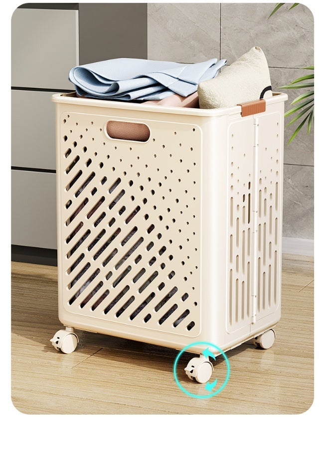NeeMee Foldable Clothing Storage Basket with Wheels - Essential for Laundry Room - Image 5