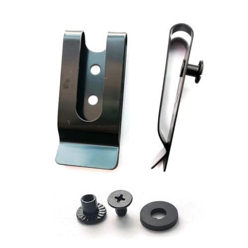 SZFNSEN Mini Metal Belt Black Clips for Leather Kydex Holster Sheath Attachments Knife Sheaths Knife & More (2pcs Clips with 4pcs Screws) - Image 1