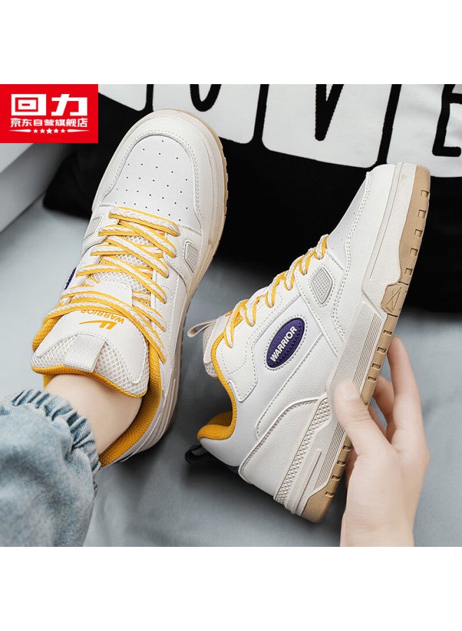 Warrior Official Men's Sneakers Winter Fashion Trendy Casual Sports Shoes White, Russian Yellow, Size 44