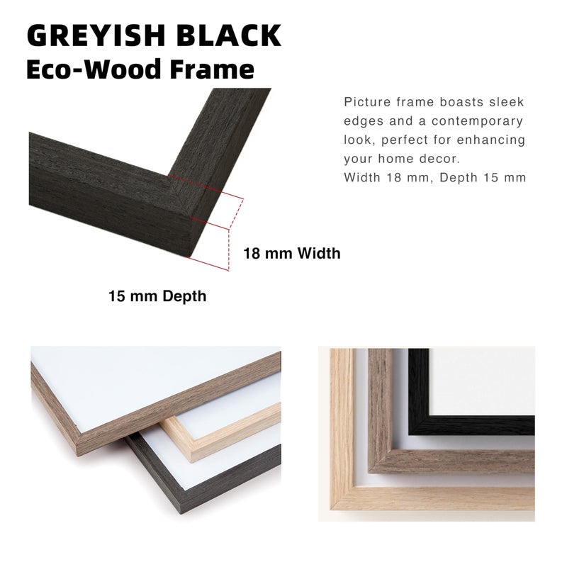 TONES FRAME DESIGN 8x12 Picture Frame with Mat for 6x8  Set of 2 Solid Wood Veneer Finish Oak Brown Photo Frame for Horizontal or Vertical Wall Mounting  8 by 12 Poster Frame for Gallery Art Prints Home Decor - Image 5