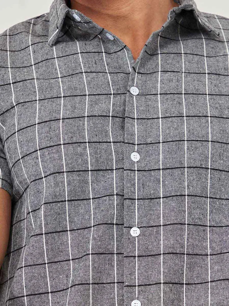 Styli Checkered Shirt and Short Sleep Set