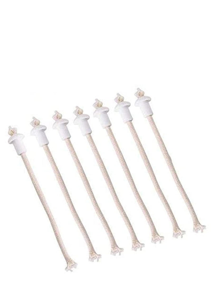 7 pcs Lamp Wick Holder, Kerosene Wick Oil Lantern Wick, Heat-Resistant Wick Cotton Replacement with Ceramic Holders for Bottle Lamp Garden Torch Burner, Kerosene Wick - Image 1