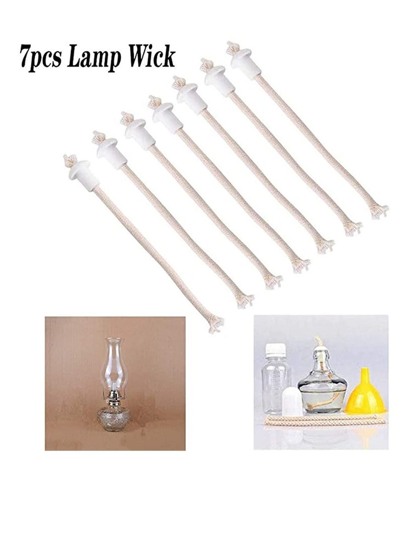 7 pcs Lamp Wick Holder, Kerosene Wick Oil Lantern Wick, Heat-Resistant Wick Cotton Replacement with Ceramic Holders for Bottle Lamp Garden Torch Burner, Kerosene Wick - Image 5
