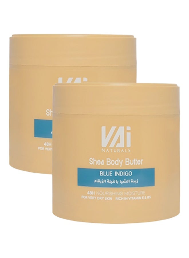 VAI 2 Pieces Shea Body Butter Blue Indigo 48 Hours Nourishing Moisture For Very Dry Skin Rich In Vitamin E - Image 1