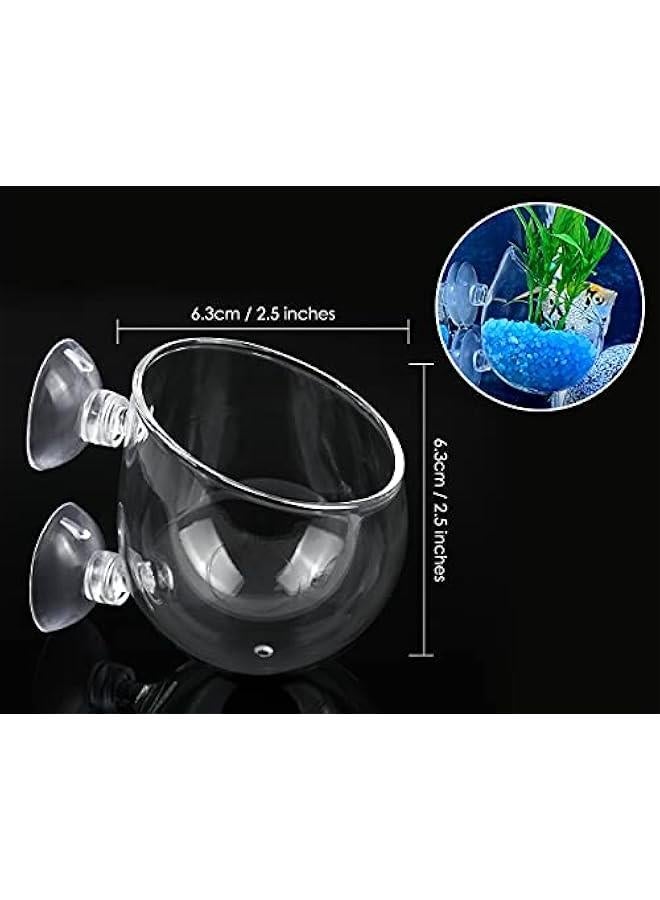 Aquarium Plant Holder 2 Pieces Suction Cup Glass Plant Pots for Fish Tank - Image 2
