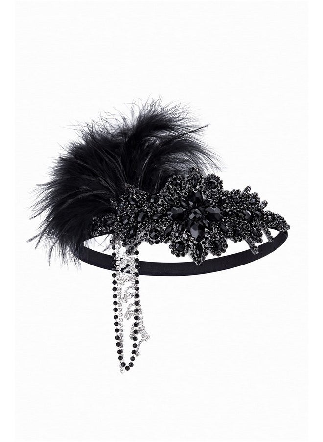 Women'S 1920S Headband Flapper Feather Headpiece With Chain Roaring 20S Great Gatsby Themed Party Hair Accessory (Black) - pzsku/ZFEE253EA60CF6200C330Z/45/_/1735566954/eb0e9911-6f2f-488c-ad16-3422a6b04fdc