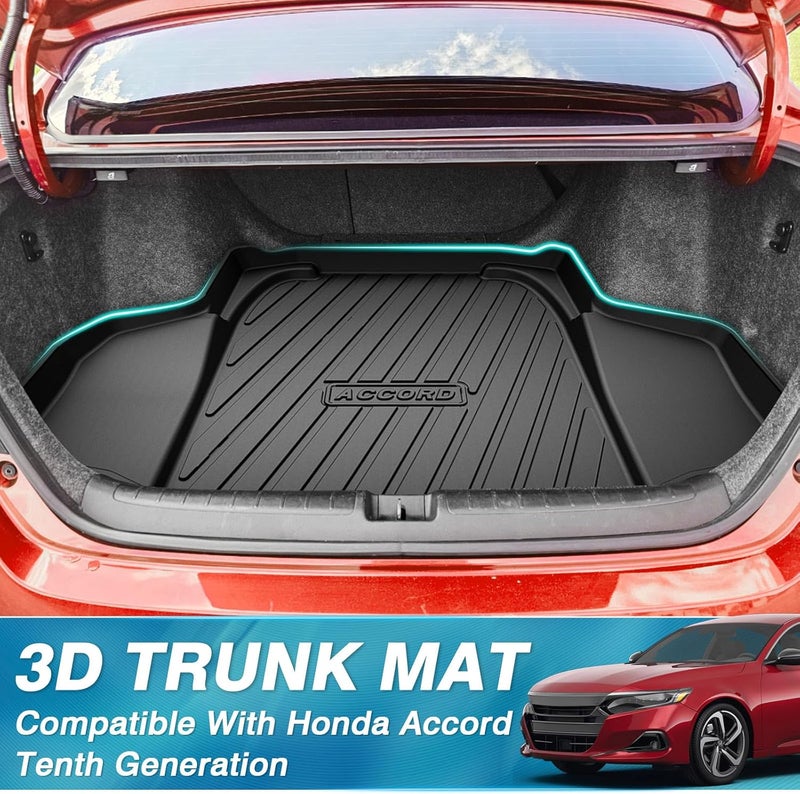 Mixsuper Rear Cargo Liner 3D TPO Durable Odorless Trunk Floor Mat for Honda Accord 2018-2021 - Image 2