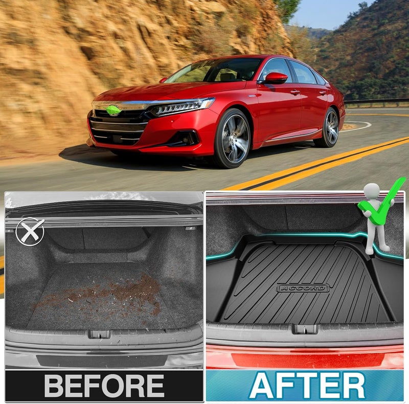 Mixsuper Rear Cargo Liner 3D TPO Durable Odorless Trunk Floor Mat for Honda Accord 2018-2021 - Image 3