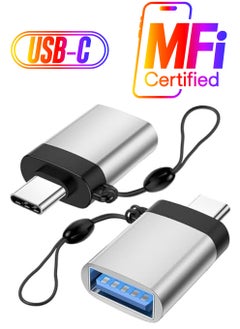 erorex USB 3.0 to USB C Adapter with Lanyard(2 Pack), USB C to USB Adapter, Type C Male to Type A Female Adapter, Compatible with iPad Pro/MacBook Pro/Microsoft/Tablet/Type C Phones and Headphones  - Image 1