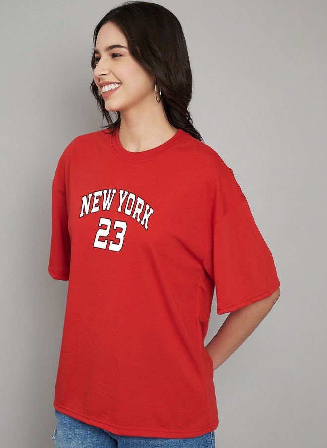 Trend Level Women Typography Printed Drop-Shoulder Sleeves T-shirt - Image 3
