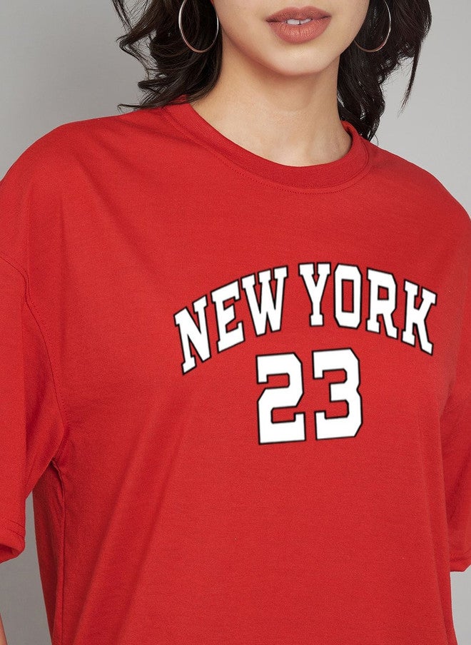 Trend Level Women Typography Printed Drop-Shoulder Sleeves T-shirt - Image 2