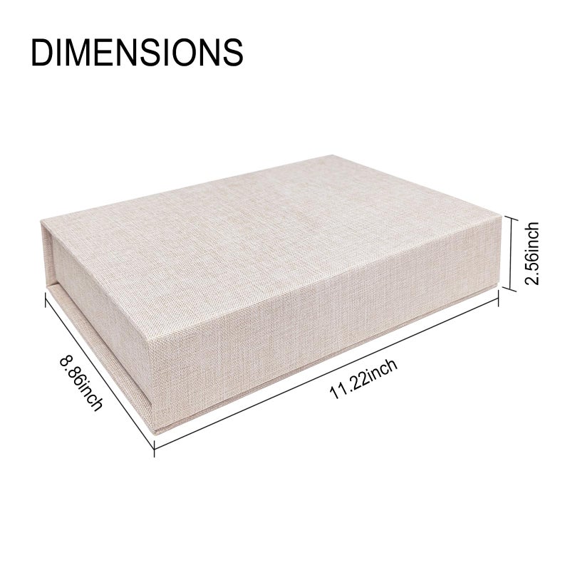 Sprsthai 8x10 Archival Photo Storage Box with Lid â€“ Stackable Memory Keepsake Organizer for Photos, Certificates, Jewelry & Scrapbooking Supplies Beige - Image 3