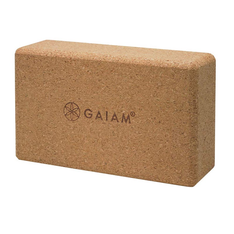 Gaiam Cork Yoga Brick – 9x5.5 Inch, Natural Cork Brick for Yoga, Pilates, Stretching, Balance, Gym, Home Workout, Meditation, Non-Slip, High-Density, Rounded Edges for Enhanced Poses and Flexibility - Image 1