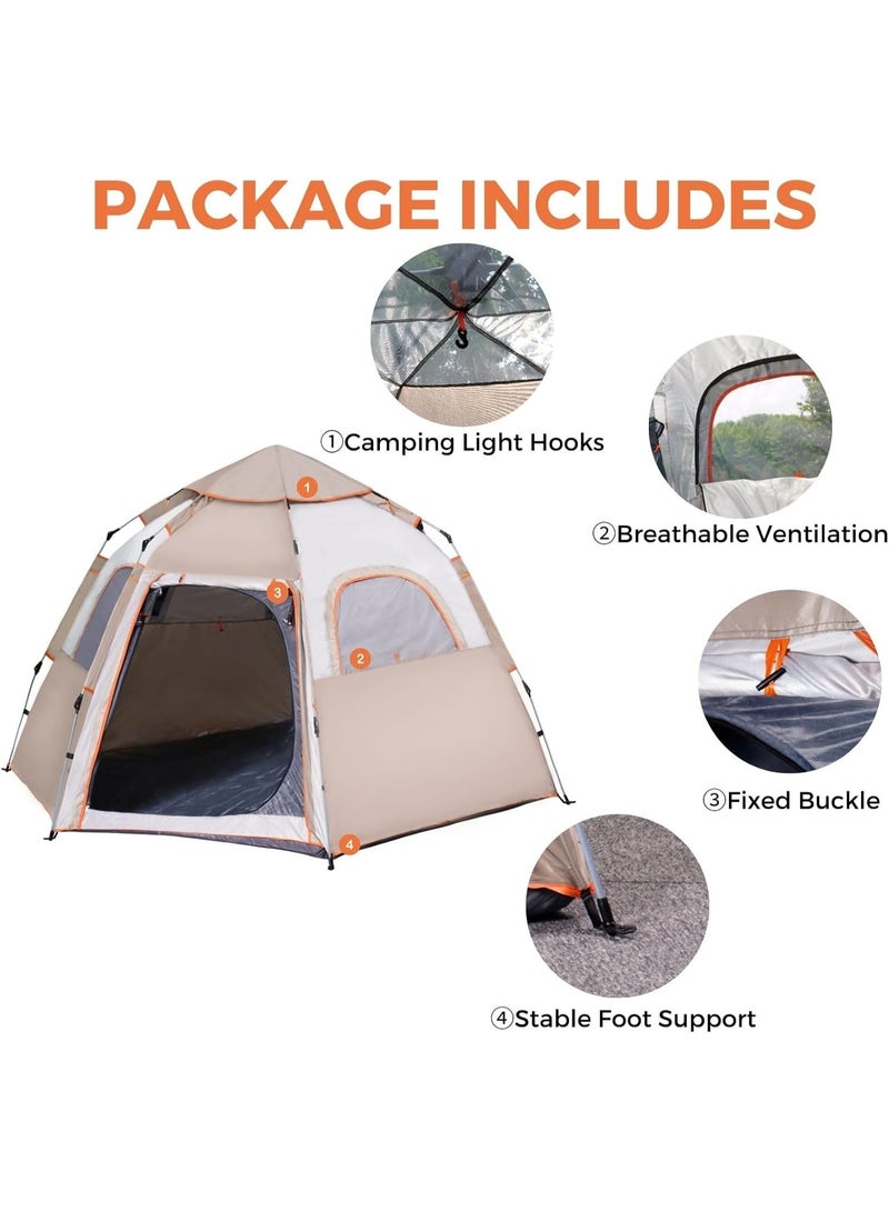 DubaiGallery Automatic Cabin-Style Camping Tent for 4-8 Person with Sunshade Canopy, UV-Blocking Fabric, Two-Way Ventilated Mesh Doors, Secure Rope System & High-Strength Poles – Suitable for Family Travel, Picnics, Hiking, Fishing & Outdoor Living - Image 5