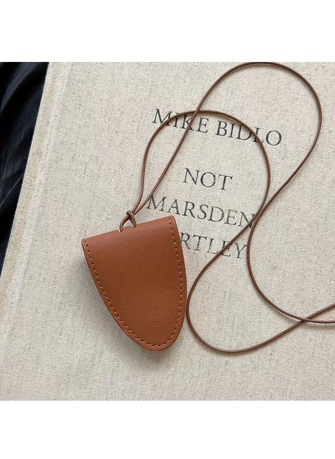 Generic - Korean-style Long Leather Pull-out key Pouch Neck Accessory With Magnetic Multi-functional Leather Sunglasses Clip Necklace. - Image 1