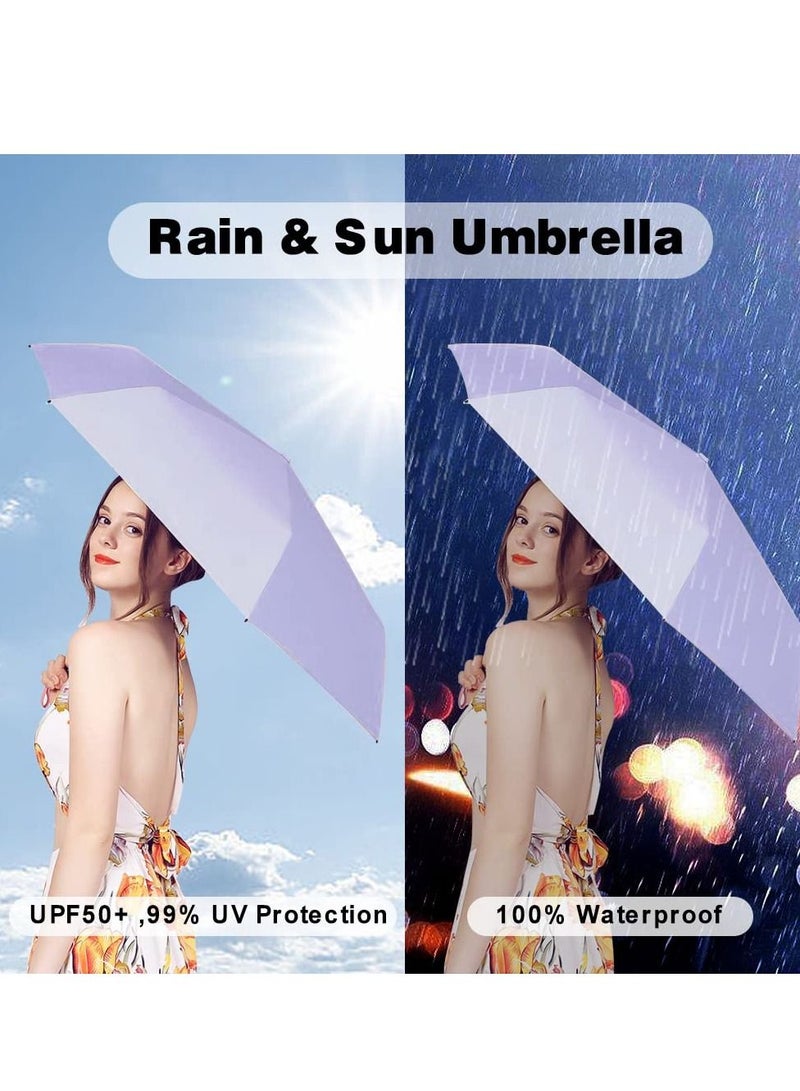 KASTWAVE Travel Sun Rain Umbrella for Walking With Case, Compact UV Umbrella for Sun and Rain, Lightweight Portable, Windproof Parasol Umbrella UV Protection for Women and Men - Image 2