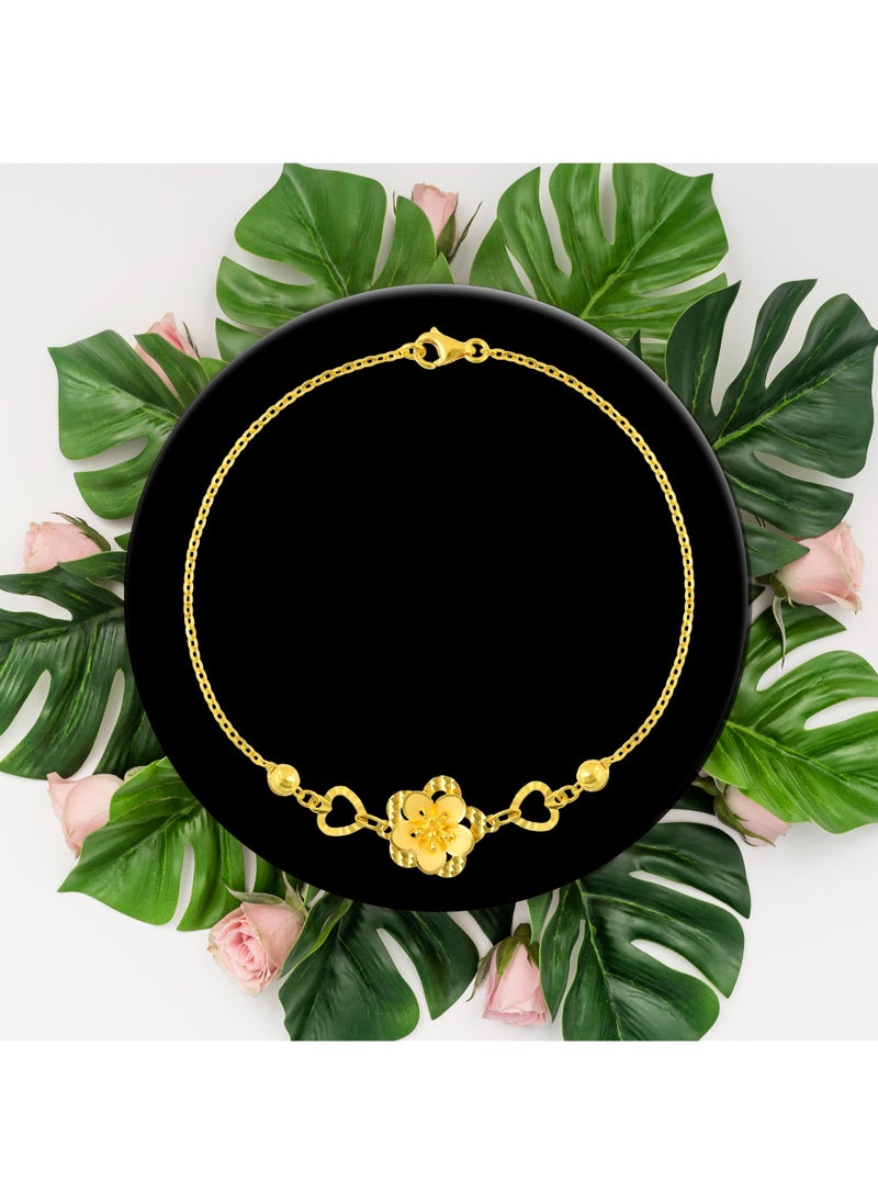 BAFLEH JEWELLERY Blossom in Gold 22KT Flower Bracelet by Bafleh Jewellery  - Image 2