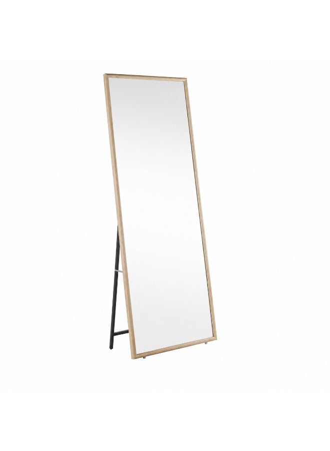 alsaada home Full-Length Free Standing Floor Mirror with Wheels & Metal Frame, 180x70 cm - wood - Image 1