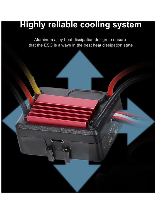 NIBEMINENT 35A Brushless ESC Electric Speed Controller For RC Car Truck 11.5x3.5x8.5cm - Image 4