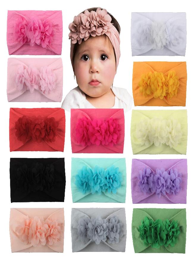 WZT WZT Stretchy Knot Nylon Baby Headbands For Newborn Baby Girls Infant Toddlers Kids Bows Child Hair Accessories  - Image 1