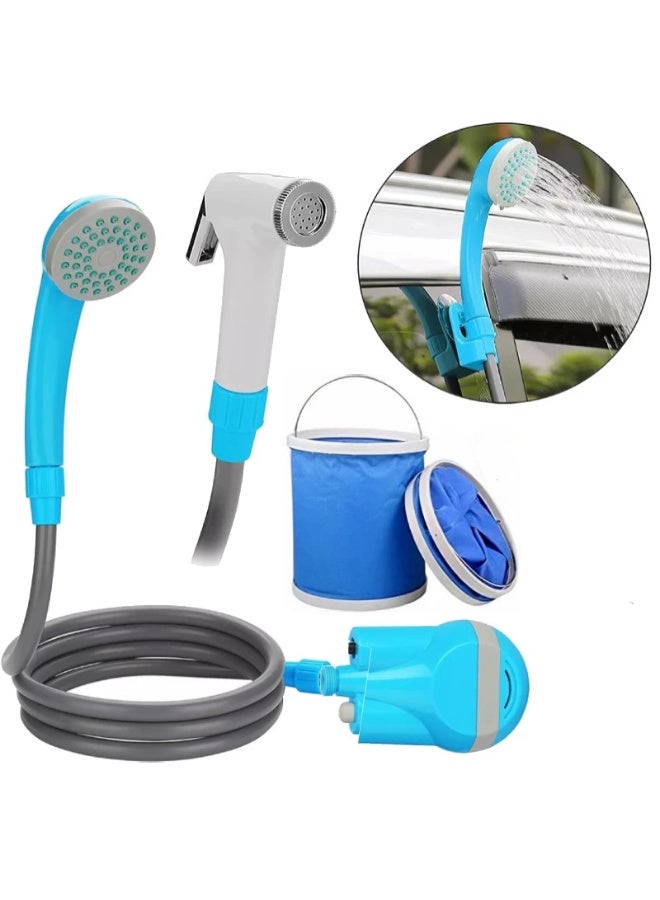 GO2CAMPS Portable Camping Shattaf & Shower, Travel Bidet Set with Collapsible Bucket 12 V DC  Outdoor Car DC Port Powered Water Pump – Mobile Handheld Nozzle, Shattaf, Hook & Storage Bag – Ideal for Hiking, Beach, Travel ,Outdoor Hygiene, Desert Trips and Overlanding & Emergency Use - Image 5
