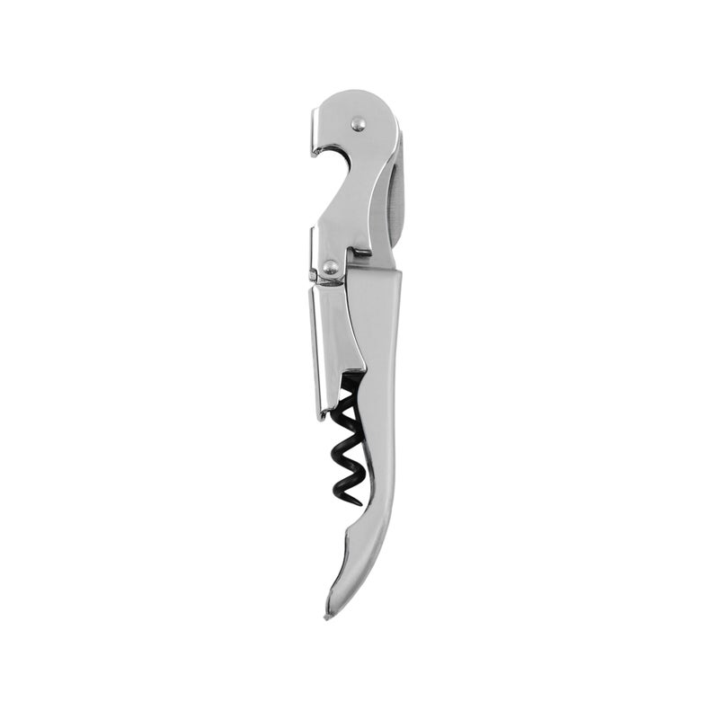 True True TrueTap Double Hinged Waiters Corkscrew Stainless Steel Wine Key Bottle Opener with Foil Cutter 