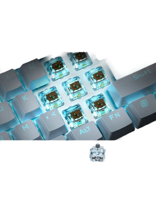 Hp Gk400F Mechanical Keyboard, Wired For Office, E-Sports And Gaming, Compatible With Desktop And Laptop Computers, Silver White With Blue Switches, 104 Keys - Image 2