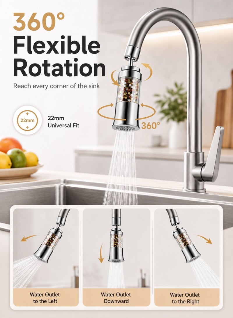 Joybos 6-Stage Faucet Water Filter with Backwash Cleaning, 360° Swivel Kitchen Sink Tap Purifier, Splash-Free Water Saving Faucet Filter, Universal 22mm Threaded Faucet Attachment for Kitchen Bathroom - Image 4