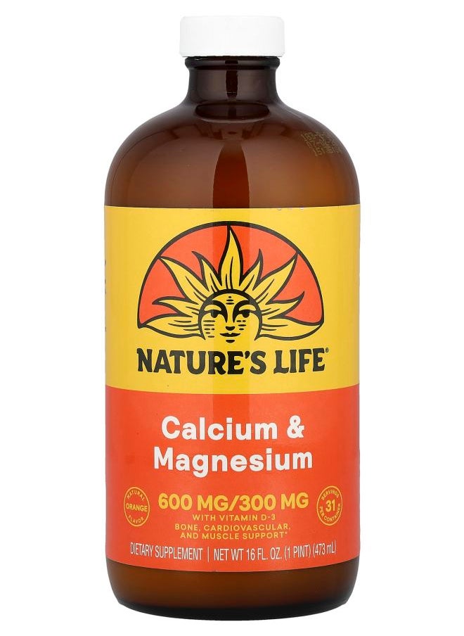 Nature's Life Calcium & Magnesium Natural Orange 16 fl oz (473 ml) 