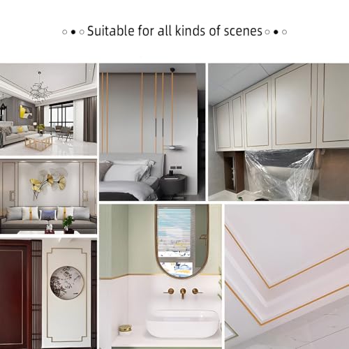 VOLO Stainless Steel 5 Meter/16.4ft Mirror Finish Weather Strip – Waterproof Self-Adhesive Tape for Tile Gap, Wall, Cabinet, Kitchen & Floor – Peel & Stick Adhesive Strip (ROSE GOLD, 25MM (1 INCH)) - Image 3