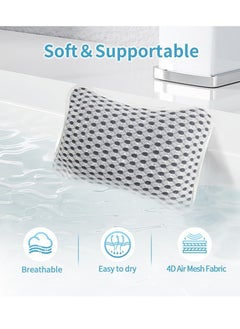 Luxury Bath Pillows for Tub, Slip Resistant Waterproof Bath Pillows for Tub Neck and Back Support with 2 Strong Suction Cups, Relaxing Spa Essentials - pzsku/ZFEE2BE93EA63031571E0Z/45/_/1734334221/75f1c5dd-056a-40a1-9e71-9f72a78d33d1