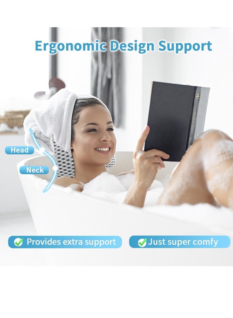 CONBELLA Luxury Bath Pillows for Tub, Slip Resistant Waterproof Bath Pillows for Tub Neck and Back Support with 2 Strong Suction Cups, Relaxing Spa Essentials  - Image 2
