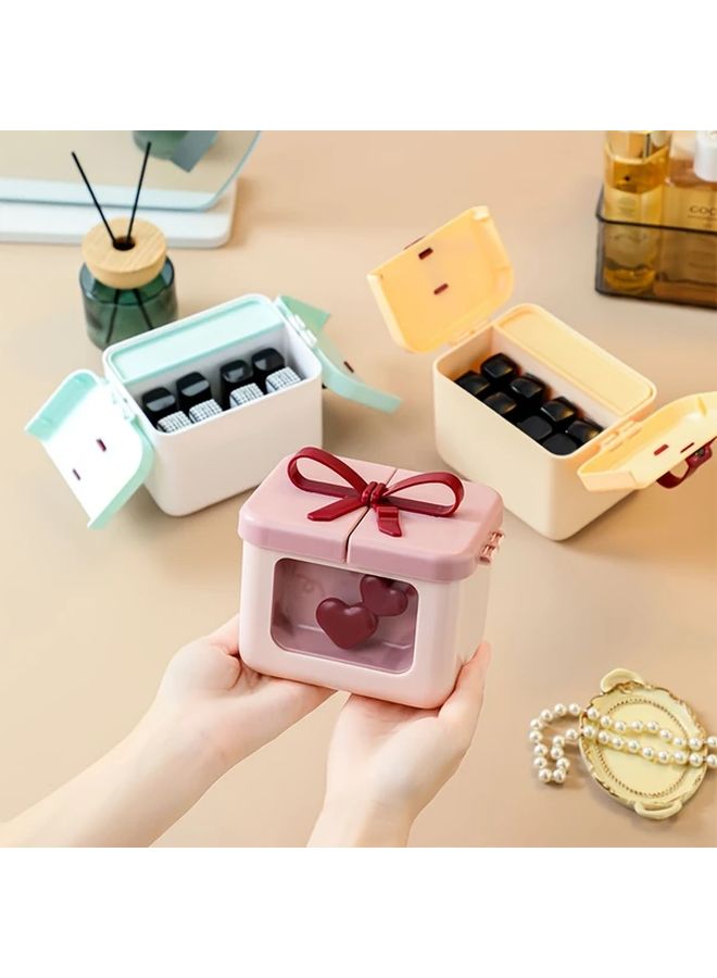 2025 New Bow Magnetic Lid Lipstick Storage Box Elegant Yellow Dustproof Cosmetics Organizer For Nail Polish Perfect Desktop Display Case With Drawer Vanity Solution Ideal Christmas Birthday Gift - Image 5