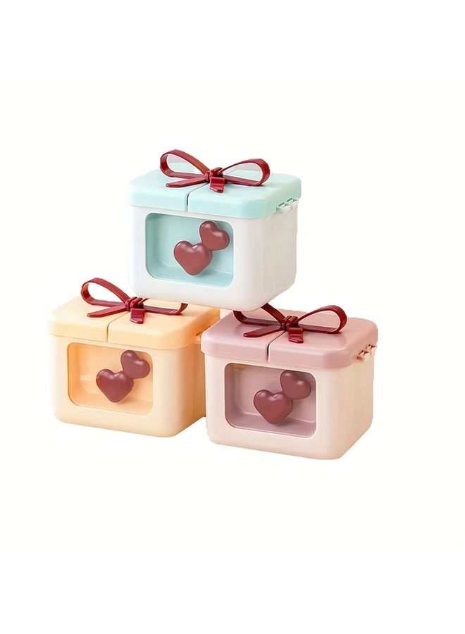 2025 New Bow Magnetic Lid Lipstick Storage Box Elegant Yellow Dustproof Cosmetics Organizer For Nail Polish Perfect Desktop Display Case With Drawer Vanity Solution Ideal Christmas Birthday Gift - Image 1