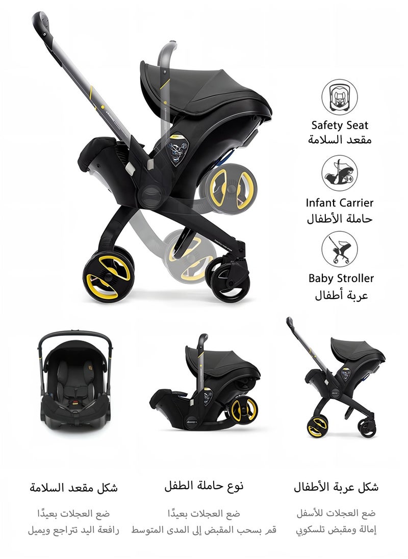 Arabest 4-In-1 Portable Baby Two-Way Travel Stroller System, Carrier, Rocking Chair And Car Seat - All-In-One Travel System, 2 Kg To 16 Kg, Black  - Image 3