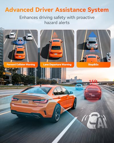 WOLFBOX X3 2.5K 1440P 60FPS Dash Camera, STARVIS 2 IMX675 with ADAS, 1440P+1080P Dual Dashcam Front and Rear Camera 5MP with Built-in 5.8GHz WiFi & GPS, 64GB Card, Touch Screen, G-Sensor, Loop Record - Image 4