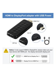 SYOSI HDMI to DisplayPort, HDMI to DisplayPort Cable Adapter, HDMI Male to DP Female with USB Power, Support 4K@60Hz, 1080P@144hz, Display1.4, Dual - Modes, Compatible with Laptop(NOT USB Port)  - Image 3