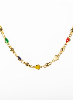 Colorful Hearts Chinese Gold Pendant Necklace
